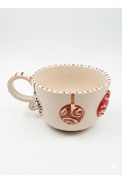 Vera Desing Hediyelik El Yapımı Seramik Kupa – Çay Kahve Kupası -Yılbaşı Tema...