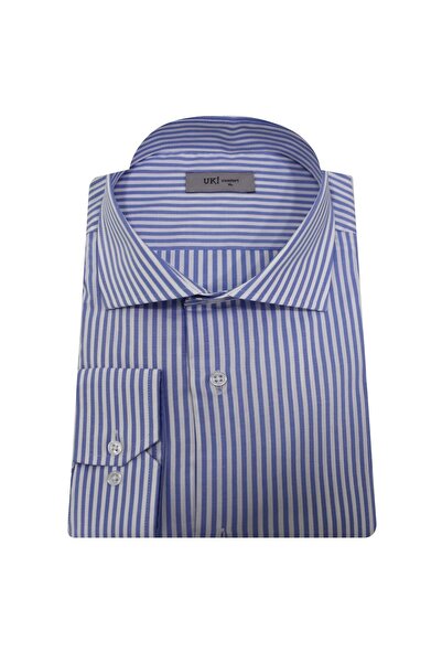 Uki Koyu Mavi Comfort Fit Uzun Kol Gömlek