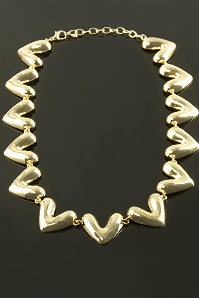 ZERO LAND قلادة على شكل قلب فاخرة من MTXDPN (135708)-أصفر