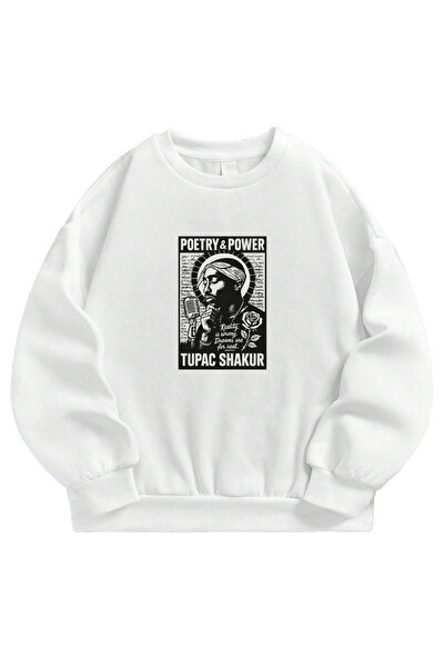 SVART WEAR Tupac Shakur Poetry cu imprimeu supradimensionat Hanorac unisex tr...