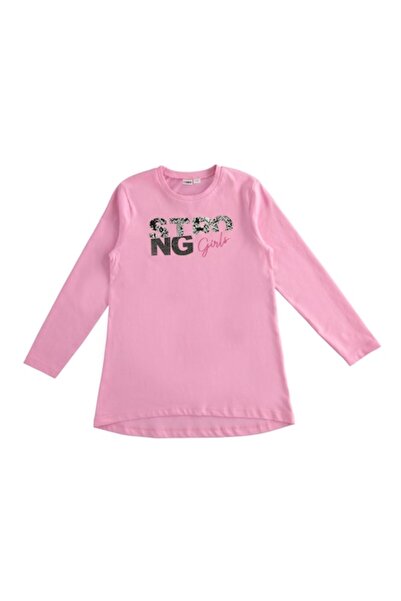 İDO Bluză cu mânecă lungă, cu imprimeu, I Do, pentru fete, roz, 152-164 cm