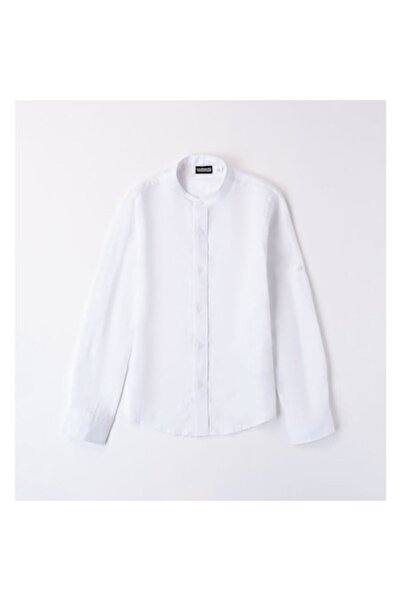 Sarabanda - Cămașă tip tunică din in pentru băieți, albă, 128-140 cm