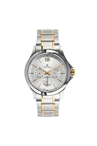 Titan ساعة رجالية 1698BM01 - علبة من الفولاذ المقاوم للصدأ، مينا بتصميم بسيط