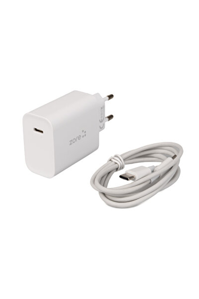 zore MSRA XMac Serisi X6 Type-C to Type-C Ev Şarj Aleti 20W - Beyaz
