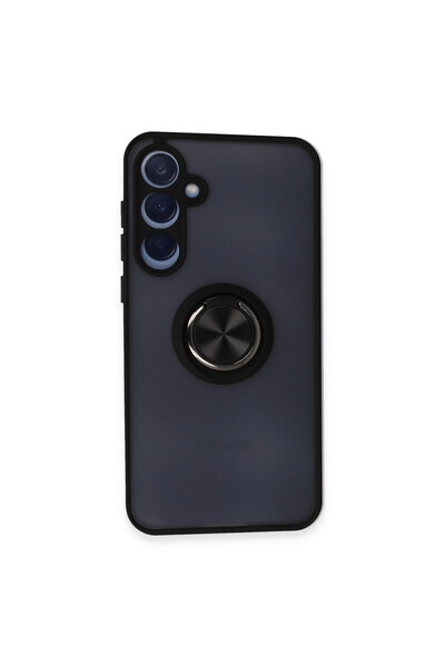 NewFace غطاء حماية سامسونج جالاكسي A25 5G من السيليكون مع حلقة مونتريال - أسود