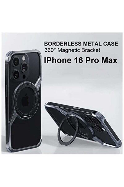 SAB BC Z Shape Metal Magsafe Phone Case for iPhone 16 Pro Max with 360° Rotation Holder