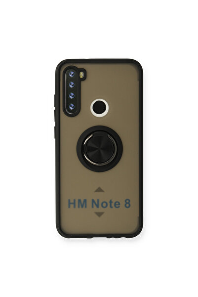 NewFace غطاء حماية سيليكون لهاتف Xiaomi Redmi Note 8 مع حلقة مونتريال - أسود