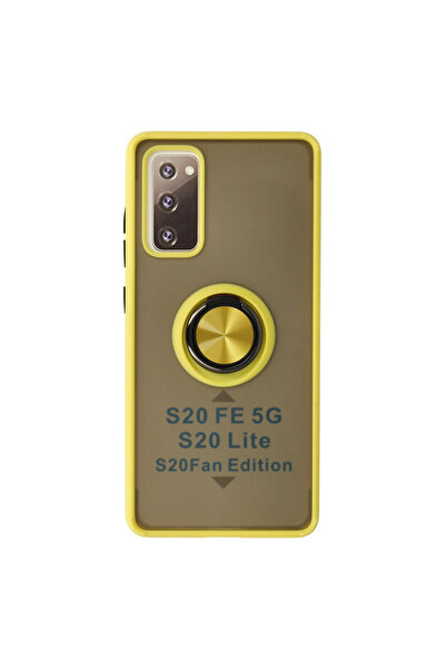 NewFace غطاء سيليكون مونتريال للهاتف سامسونج جالاكسي S20 FE مع حلقة - أصفر