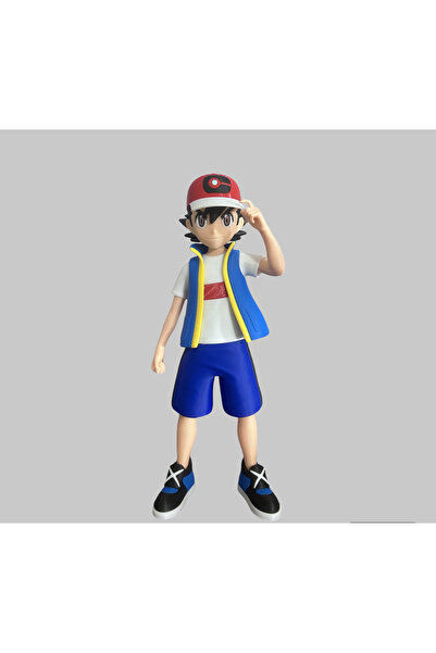 Workshopin3D Pokemon Ash Ketchum çizgi karakter figürü 28 cm