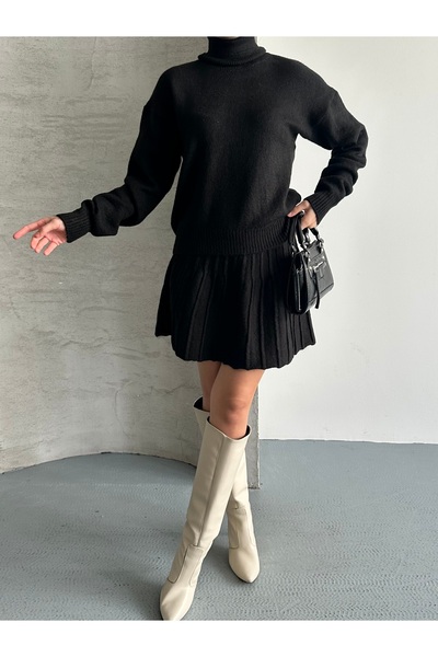 SOLİS MODA Women's Knitwear Skirt Suit