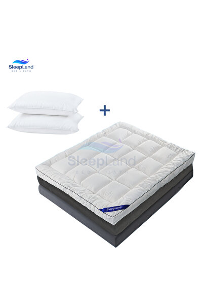 SLEEPLAND بكج لباد فندقي ارتفاع 14 سم مع مخدتين فندقية