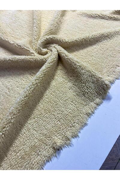 Kumaş sever Cream Color Plush Fabric by the Meter Double Width 180 cm Coat Ja...