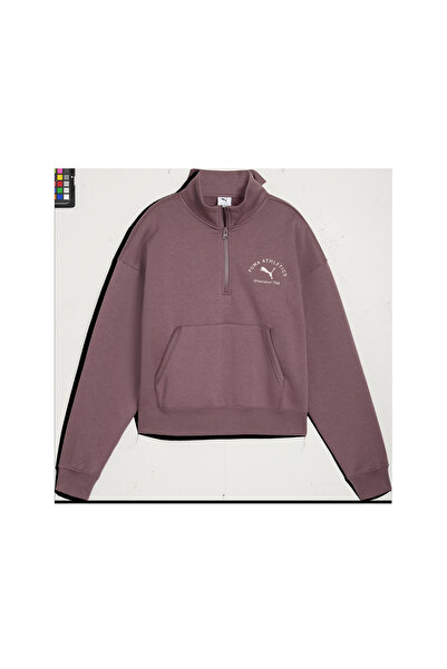 Puma CLASS Half-Zip Crew Kadın Mor Sweatshirt