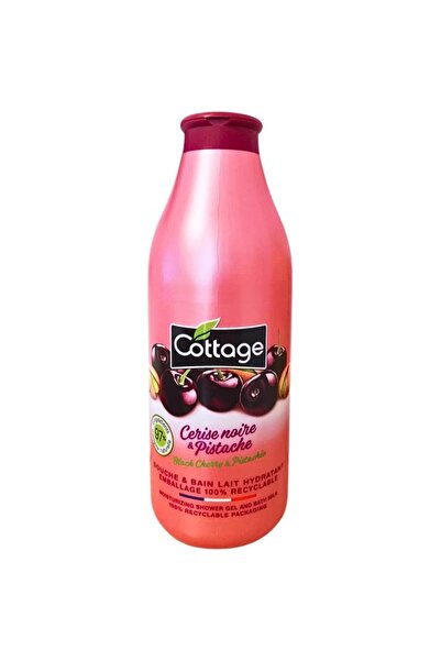 Cottage Set 2 x Gel de Dus si Lapte de Baie cu Cirese Negre si Fistic, 750 ml