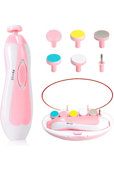 NEONI مبرد أظافر للأطفال من لايف مع ضوء - طقم مقص أظافر كهربائي، وردي