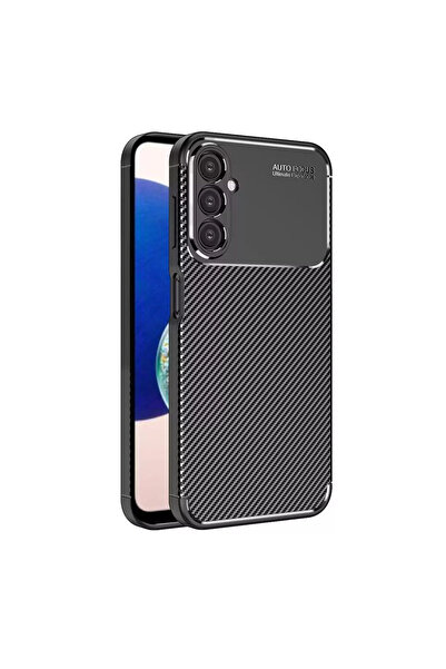 NewFace حافظة سامسونج جالاكسي A05S ذات غطاء كربوني بتركيز تلقائي - أسود