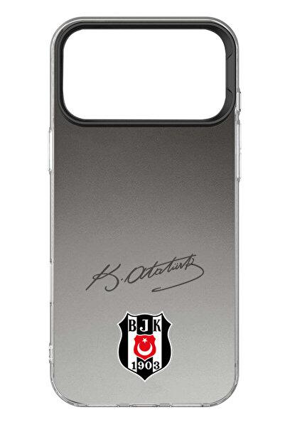 Beşiktaş iPhone 17 Pro Uyumlu ATA İmza Arma Premium Lisanslı Telefon Kılıfı