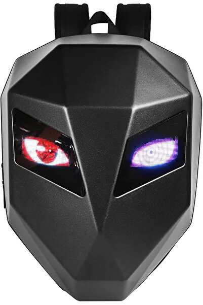 Generic حقيبة ظهر KWQ Rainbow Knight LED - حقيبة ظهر للدراجات النارية للرجال مزودة بمصابيح LED - أسود، كبير