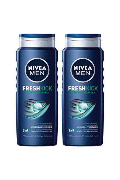 Nivea Men Set 2 x Gel de Dus Fresh Kick, cu Mentol, 500 ml