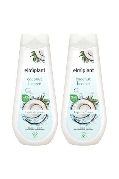 ELMIPLANT Set of 2 x Coconut Breeze Cream Shower Gel, 750 ml