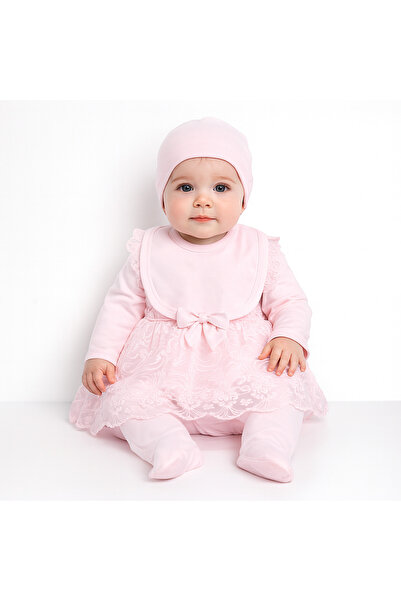 UrazBebe Bebek 5'li Hastane Çıkış Seti | Dantelli Fiyonk Detaylı Tulum Takımı...