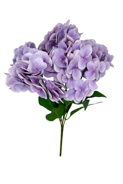 Nettenevime Artificial Flower Wet Hydrangea Flower Lilac 45cm 5 Branches Wet Realistic Textured