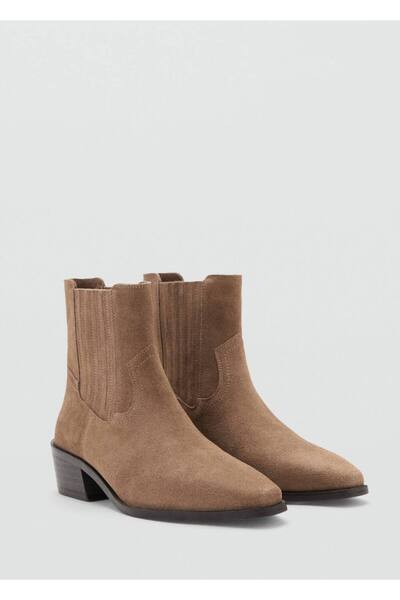 Mango Teen Süet deri yarım bot