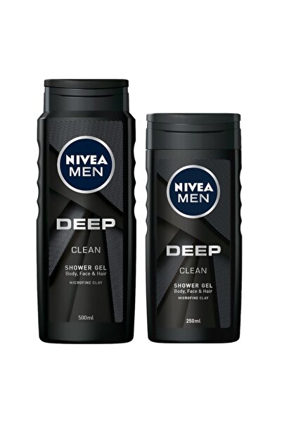 Nivea Men Pachet Promo Nivea Men: Gel de Dus Deep, 500 ml si Gel de Dus Deep,...
