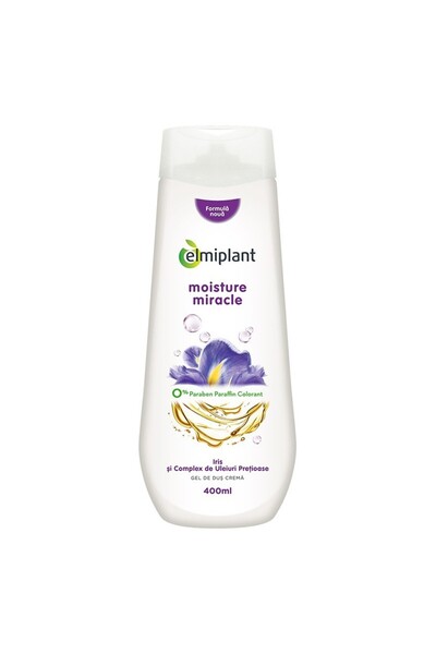 ELMIPLANT Set of 3 x Moisture Miracle Cream Shower Gel, with Iris and Precious Oils, 400 ml