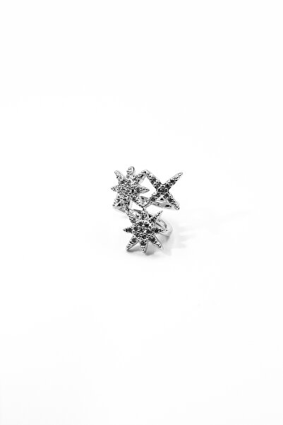 Sose Moda Zirkon Taşlı Kuzey Yıldızı Earcuff – Gümüş, Sıkıştırmalı, Anti Aler...