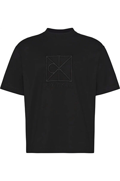Calvin Klein Ss Rlxd Premium Interlock Emblem Men's Black T-Shirt