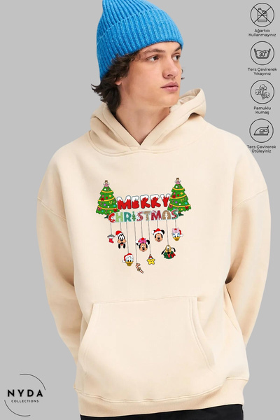 Nyda Collections Unisex Hoodie με μακρύ μανίκι Καλά Χριστούγεννα με τύπωμα με...