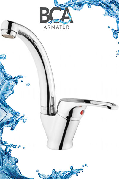 BCA Armatür Mix Kuğu Kısa Borulu Lavabo Bataryası Aç Kapa Çift Su Girişli