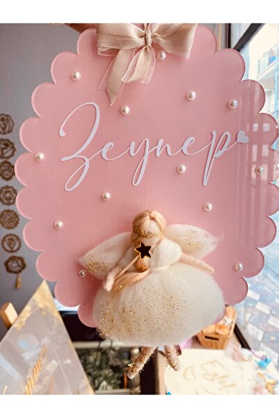 Zen Ahşap Tasarım Papatya Model Kapı Süsü / Peri Kızı Kapı Süsü / Pileksi İsimli Kapı Süsü