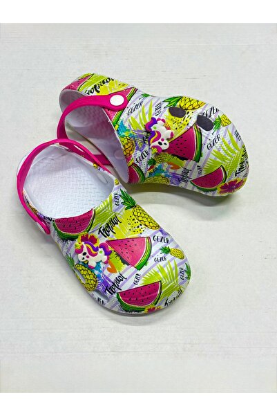 ÇOCUKÇA MODA Girl's Patterned Unicorn Figure Non-Slip Sole Slippers Sandals
