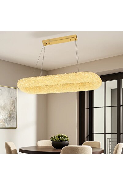 OEM Pendul LED Dreptunghiular Auriu Torien