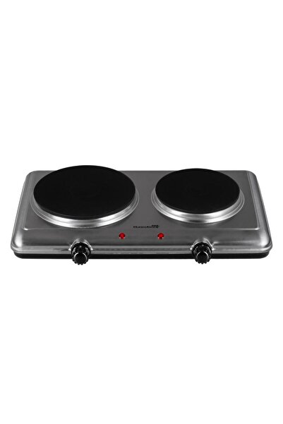 Hausberg Electric Hob HB-545, 2500W, 2 Burners, Equipped with 2 Temperature Knobs, Stainless Steel