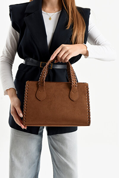 Butik حقيبة يد وكتف نسائية من الجلد السويدي طراز تاكا سافونا