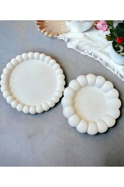 Bernami Decorative Bubble 2-Piece Decorative Concrete Plate Jewelry Plate Coa...