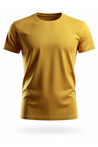 Ümiteks world of clothes TRIOC PE bumbac moale GALBEN ÎNCHIS, CU Gât Bicicletă, Mânecă Scurtă, 0 Gât, GALBEN PE bumbac moale -TRIOC GALBEN PENY bumbac moale IC T-SHIRT