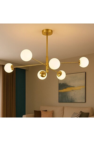 OEM Lustră Aurie Modernă cu Globuri din Sticlă Mată – Torvian