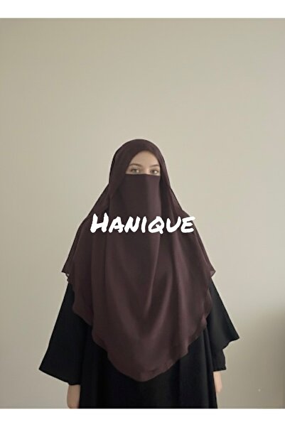 HANİQUE Coffee Shaded Oval Souffle - Hac Umre Sufle - Luxury Piece Cover - Re...