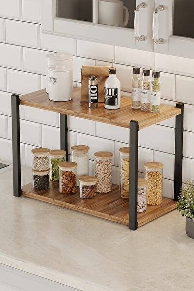 bodygym Metal Mutfak Tezgah Üstü Organizer 2 Yüksek Raflı Banyo Mutfak Düzenl...