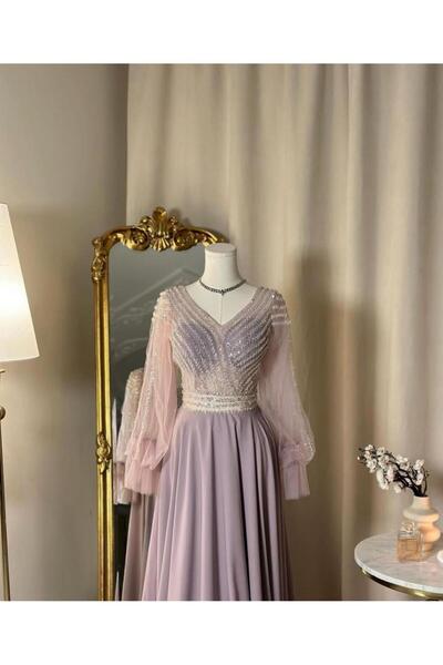 vanus fashion فستان ذيل طويل 4924