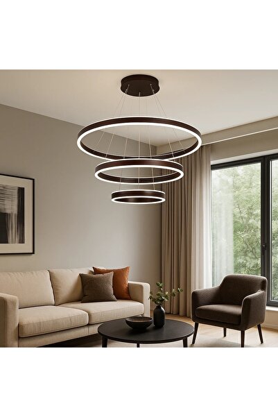 OEM Pendul LED Suspendată 3 Cercuri 400W cu Telecomandă Dimabilă 3000K–6500K Design Modern Nymaro