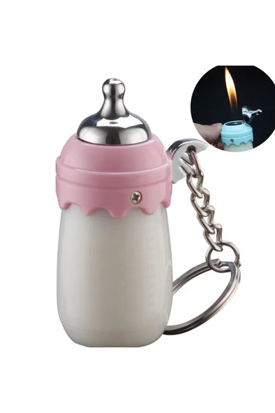 Mihristore Sevimli Süt Şişesi Çakmak Sevimli Çakmak Anahtarlık Çakmak