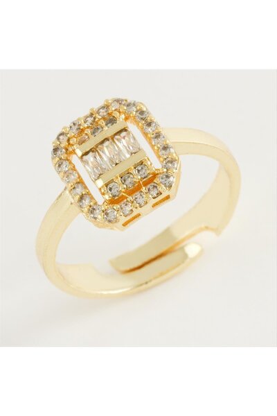 ZERO LAND 1590827739 حجر باجيت مربع (212708) خاتم-لون فضي