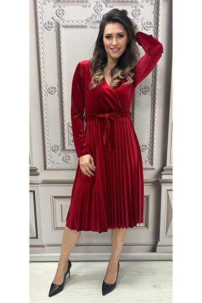 styleFlex Rochie Elegantă din Catifea Elastică, cu Talie pe Elastic și Fustă ...