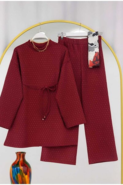 MODA VEDAT Women's Scuba Stone Pants Set -0600