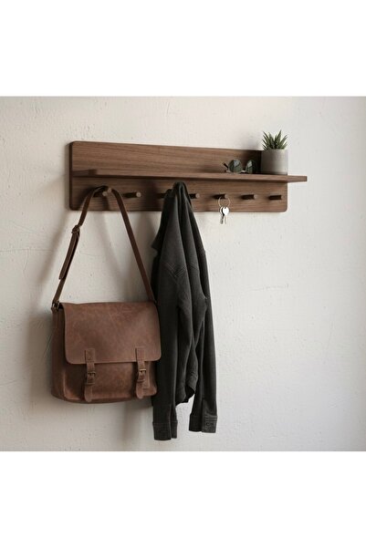GÜLEÇ Ahşap Duvar Askılığı ve Raf